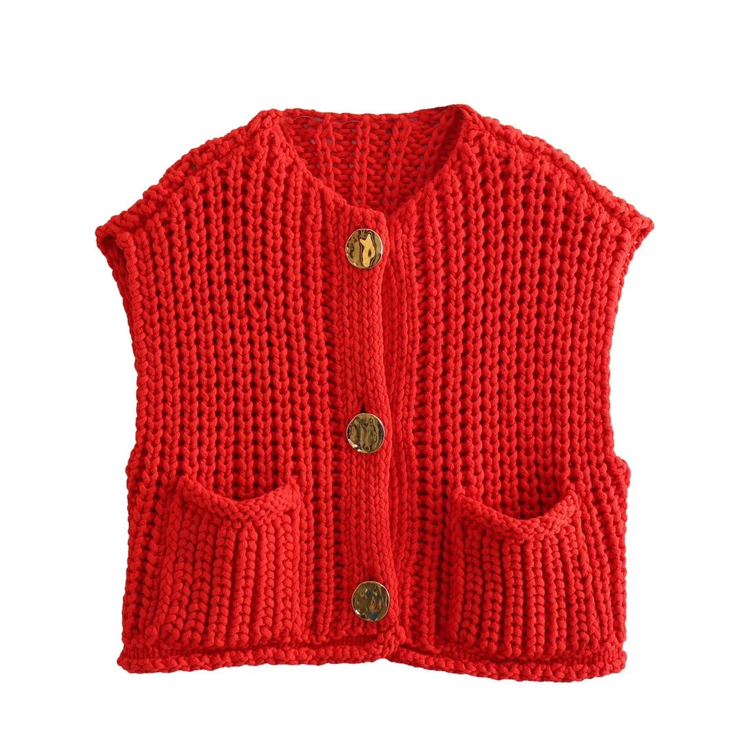 Gilet tricoté sans manches | Style détente élégant