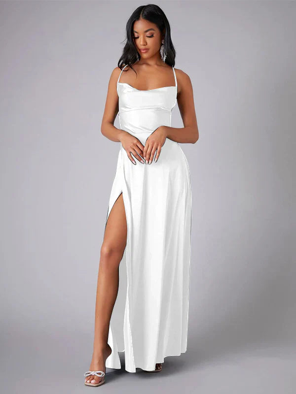 Robe longue élégante | Dos croisé fluide