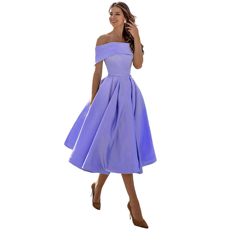 Robe satinée bustier midi | Élégance intemporelle et coupe princesse