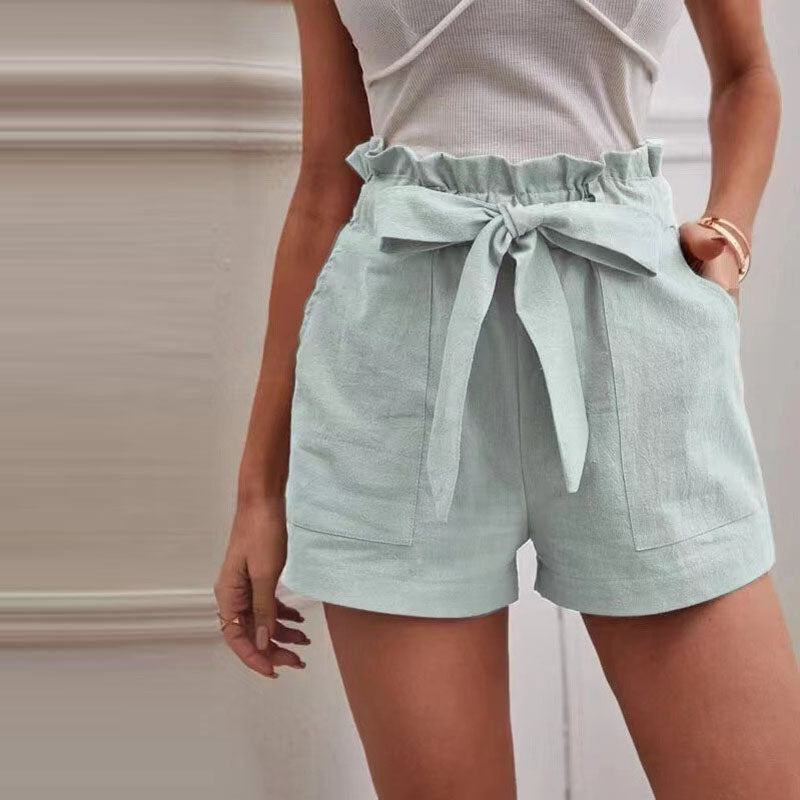 Short taille haute avec nœud | Confort et élégance estivale