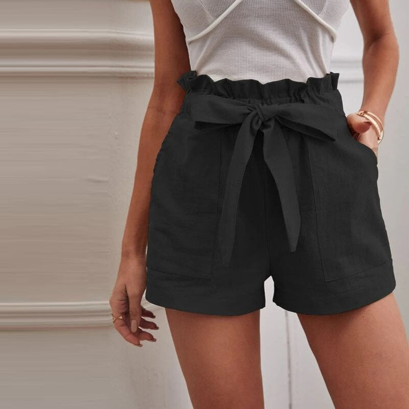 Short taille haute avec nœud | Confort et élégance estivale