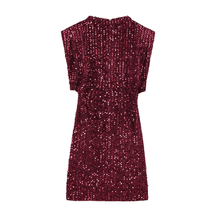 Robe noire scintillante sans manches | Élégance éclatante pour soirées raffinées