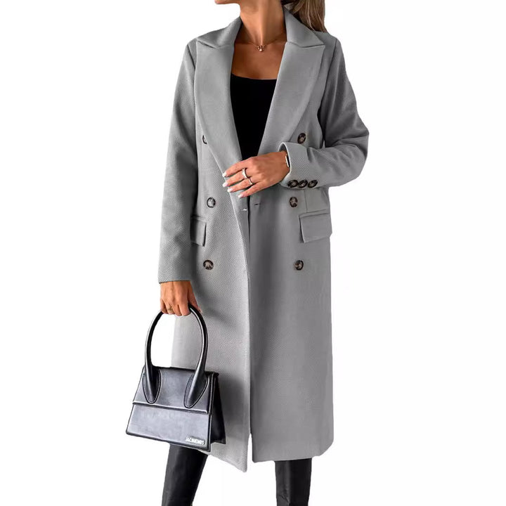 Manteau long croisé à boutons | Élégance structurée pour l’hiver