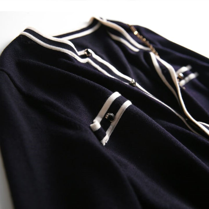 Cardigan chic contrasté | Élégance quotidienne