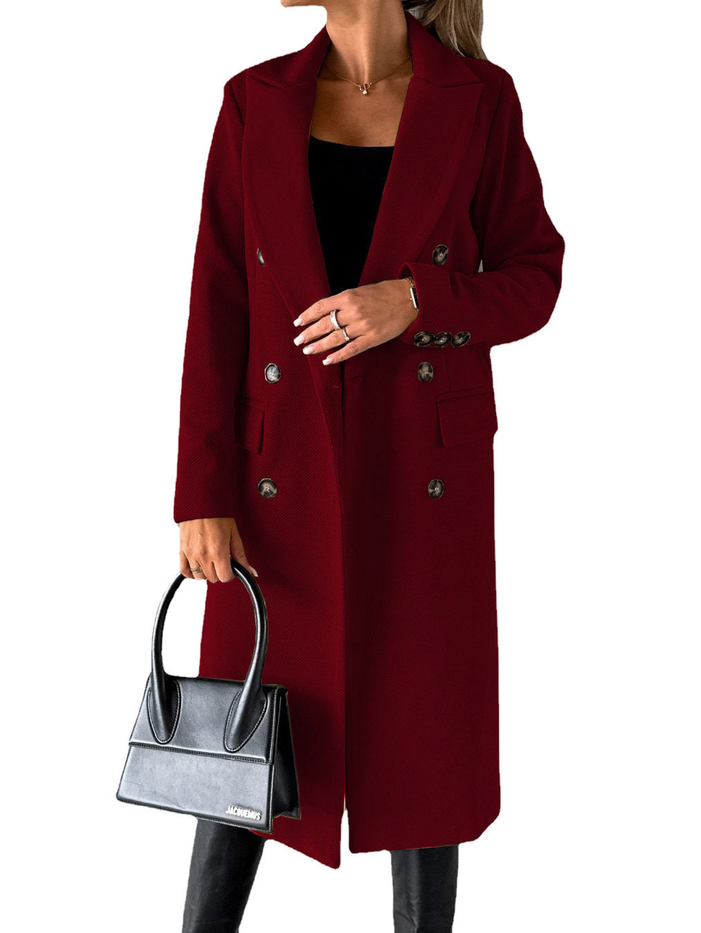Manteau long croisé à boutons | Élégance structurée pour l’hiver