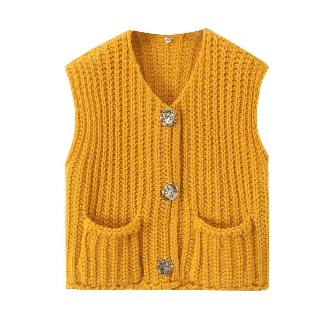 Gilet tricoté sans manches | Style détente élégant
