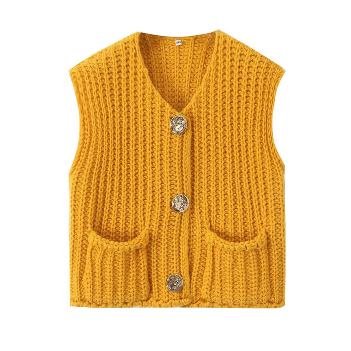 Gilet tricoté sans manches | Style détente élégant