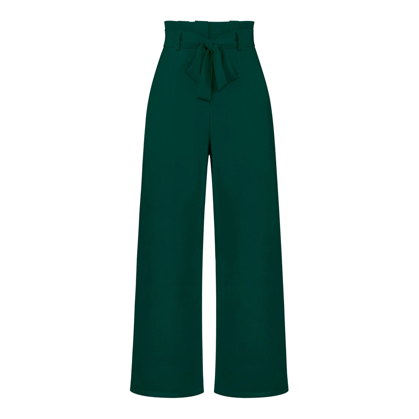 Pantalon large taille haute à nouer | Élégance décontractée au bureau ou en sortie