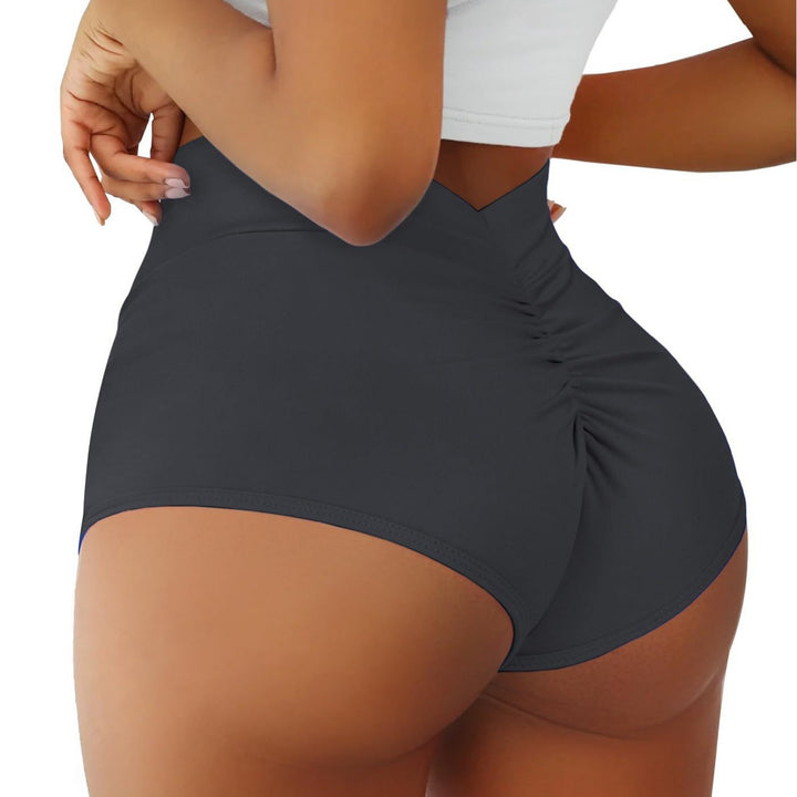 Short de sport femme taille haute push-up | Effet galbant & dos froncé