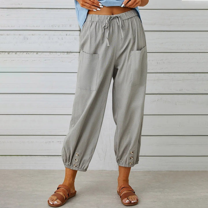 Pantalon ample à boutons bas de jambe | Confort chic pour vos journées détendues