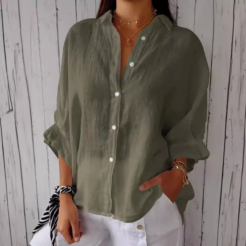 Chemise ample boutonnée | Élégance naturelle au quotidien