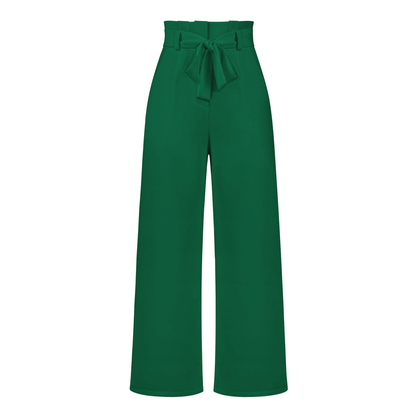 Pantalon large taille haute à nouer | Élégance décontractée au bureau ou en sortie