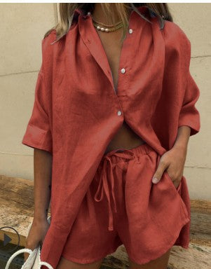 Ensemble chemise et short ample | Élégance décontractée pour journées ensoleillées