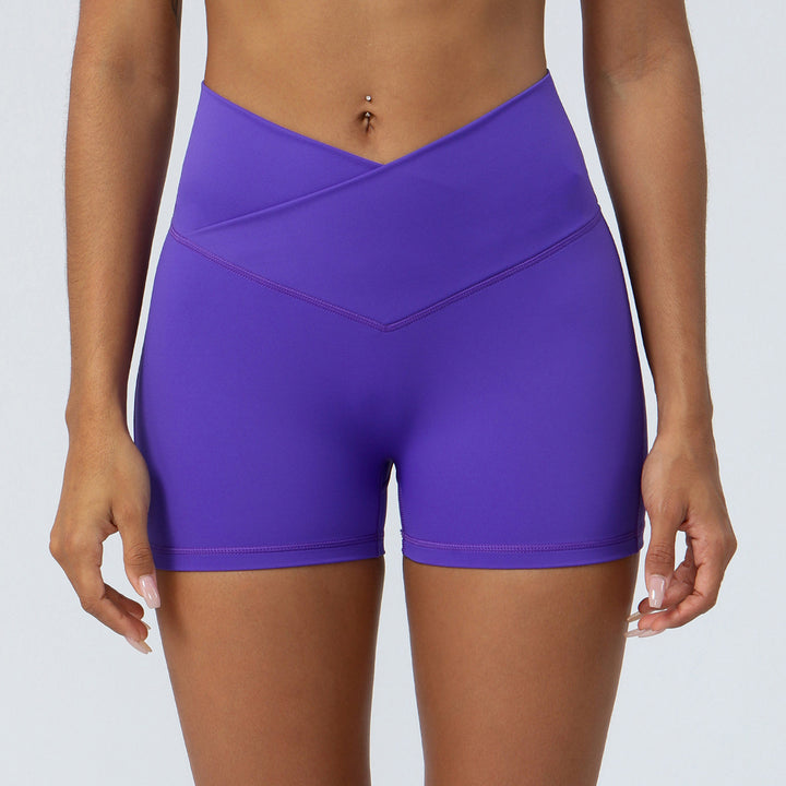 Short de sport taille haute en V | Confort sans coutures