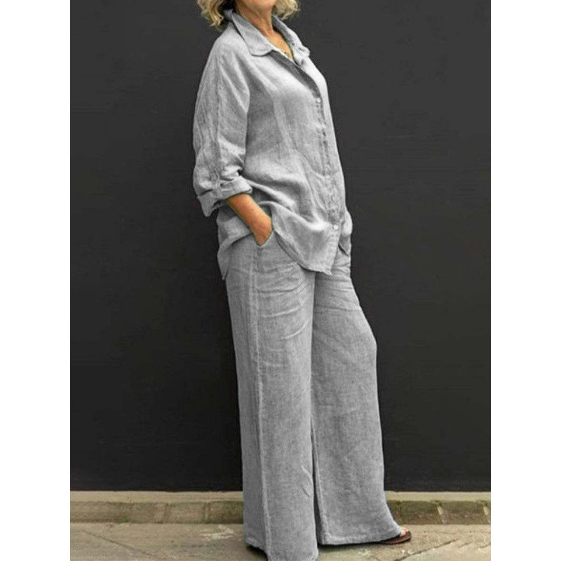 Ensemble chemise et pantalon ample | Élégance fluide pour un confort absolu