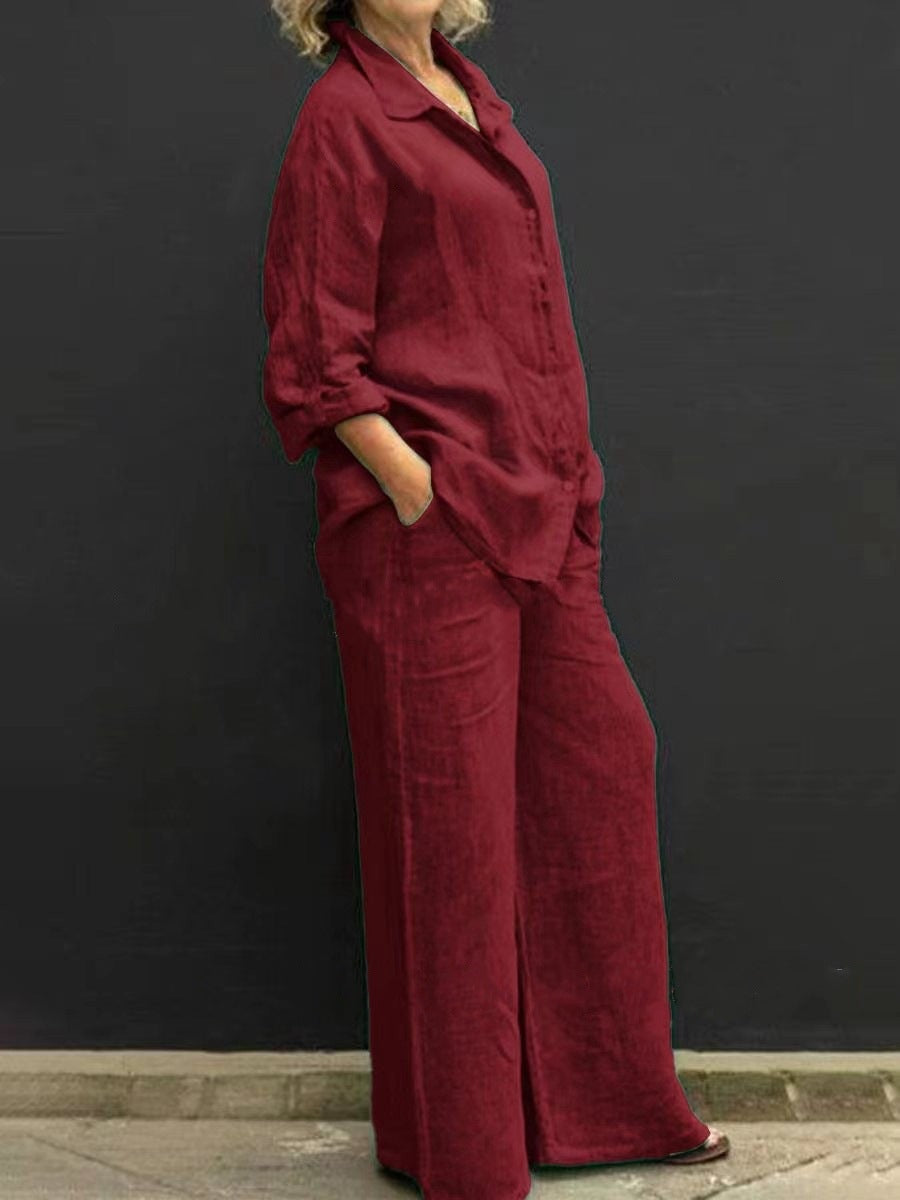 Ensemble chemise et pantalon ample | Élégance fluide pour un confort absolu