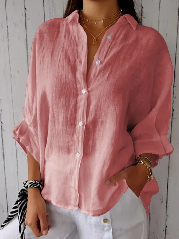 Chemise ample boutonnée | Élégance naturelle au quotidien