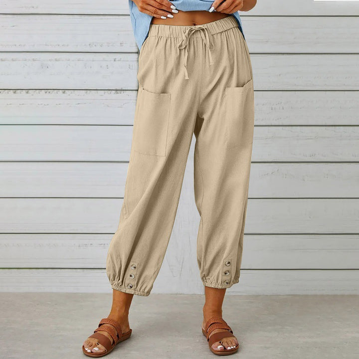 Pantalon ample à boutons bas de jambe | Confort chic pour vos journées détendues