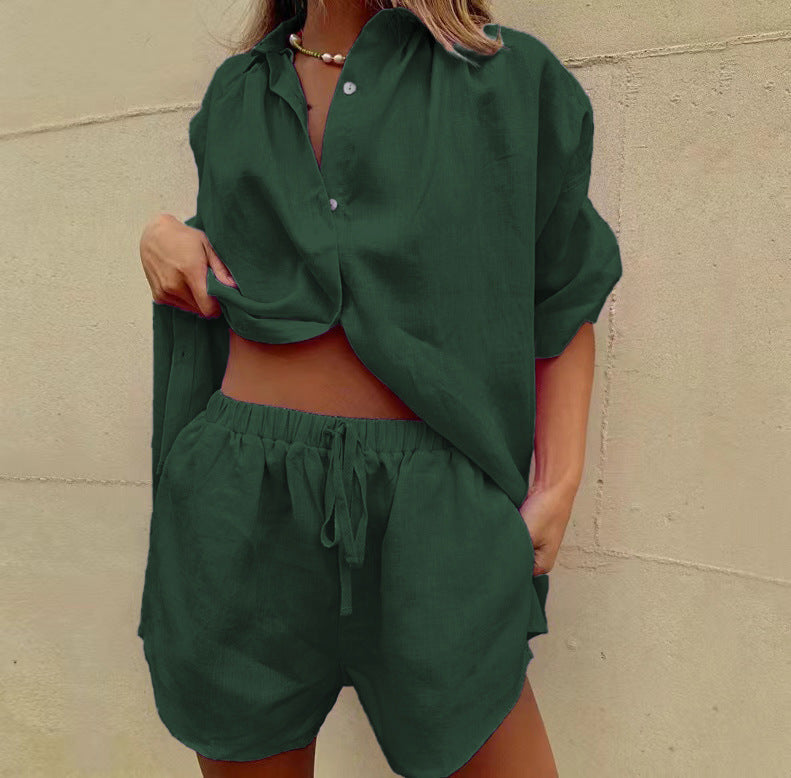 Ensemble chemise et short ample | Élégance décontractée pour journées ensoleillées