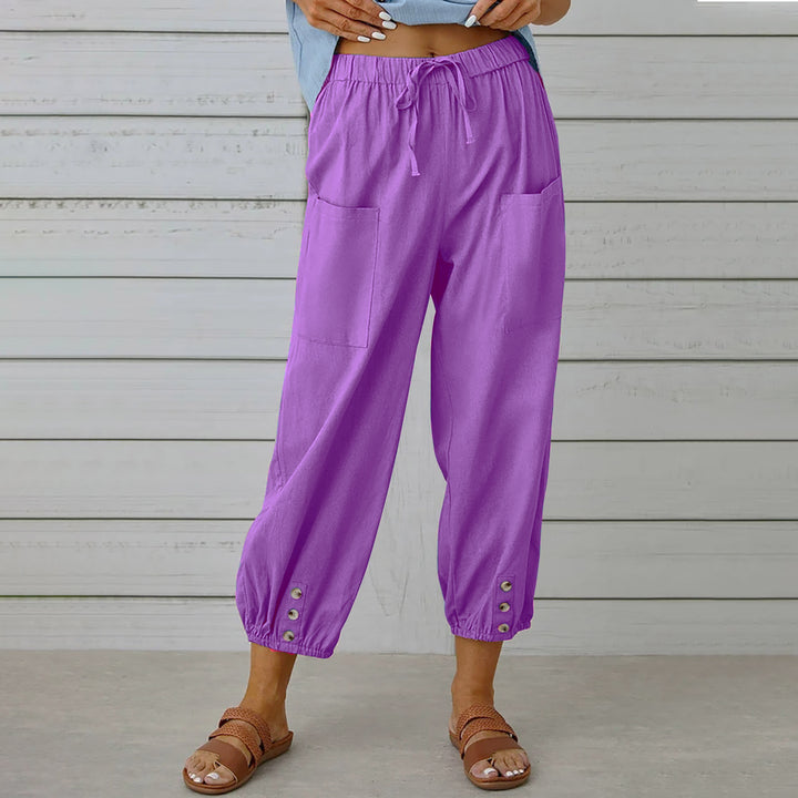 Pantalon ample à boutons bas de jambe | Confort chic pour vos journées détendues