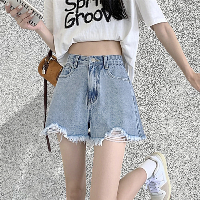Short effiloché taille haute | Look urbain tendance