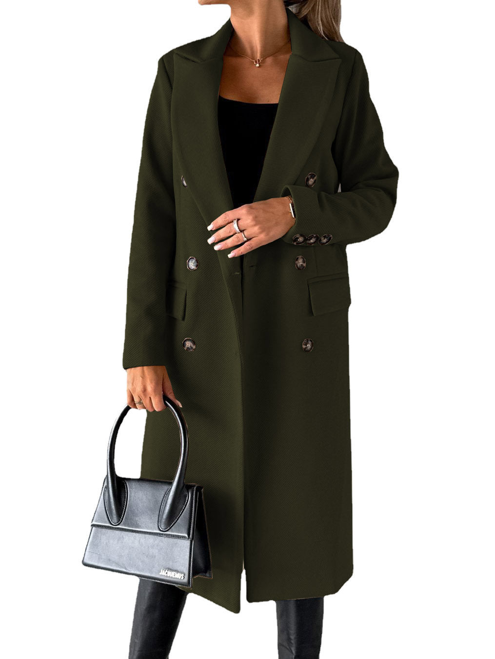 Manteau long croisé à boutons | Élégance structurée pour l’hiver