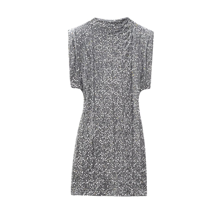 Robe noire scintillante sans manches | Élégance éclatante pour soirées raffinées