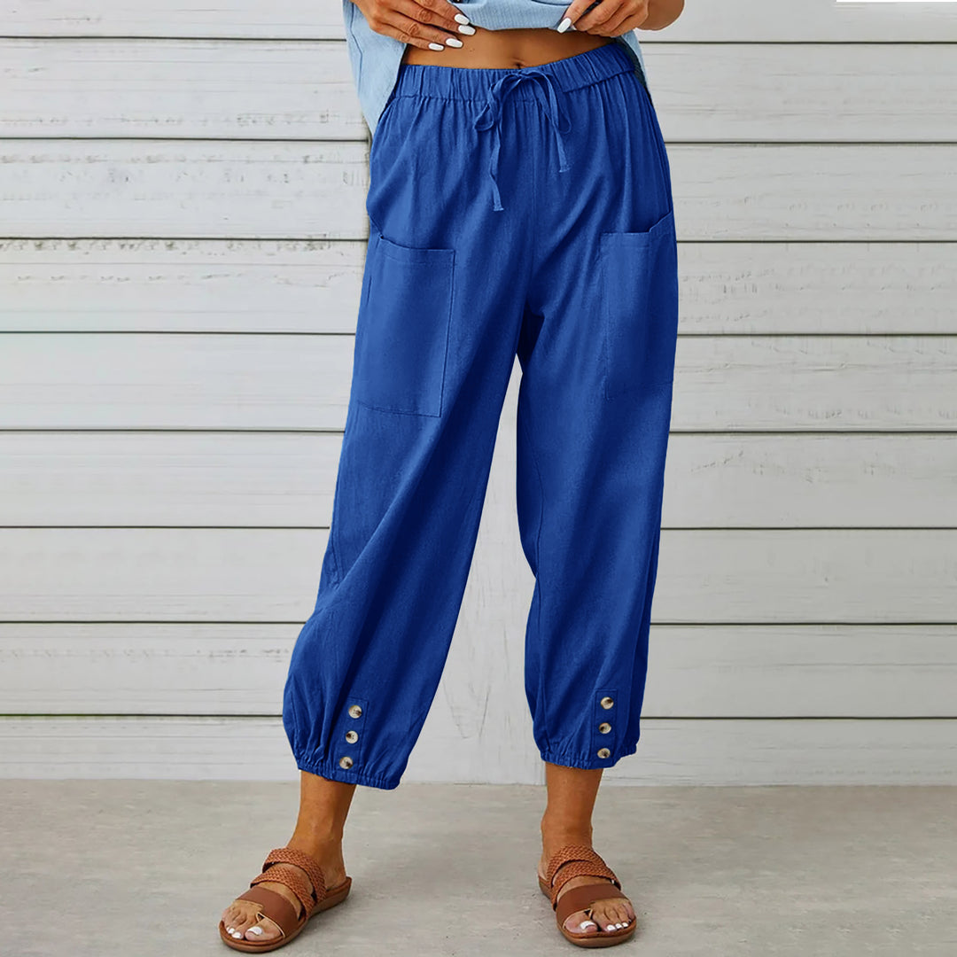 Pantalon ample à boutons bas de jambe | Confort chic pour vos journées détendues