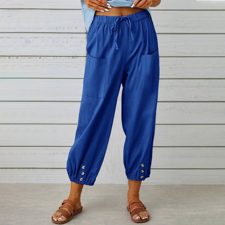 Pantalon ample à boutons bas de jambe | Confort chic pour vos journées détendues