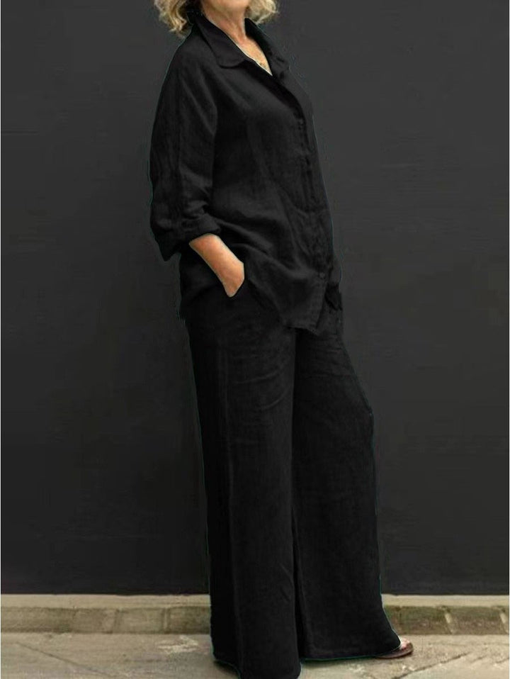 Ensemble chemise et pantalon ample | Élégance fluide pour un confort absolu