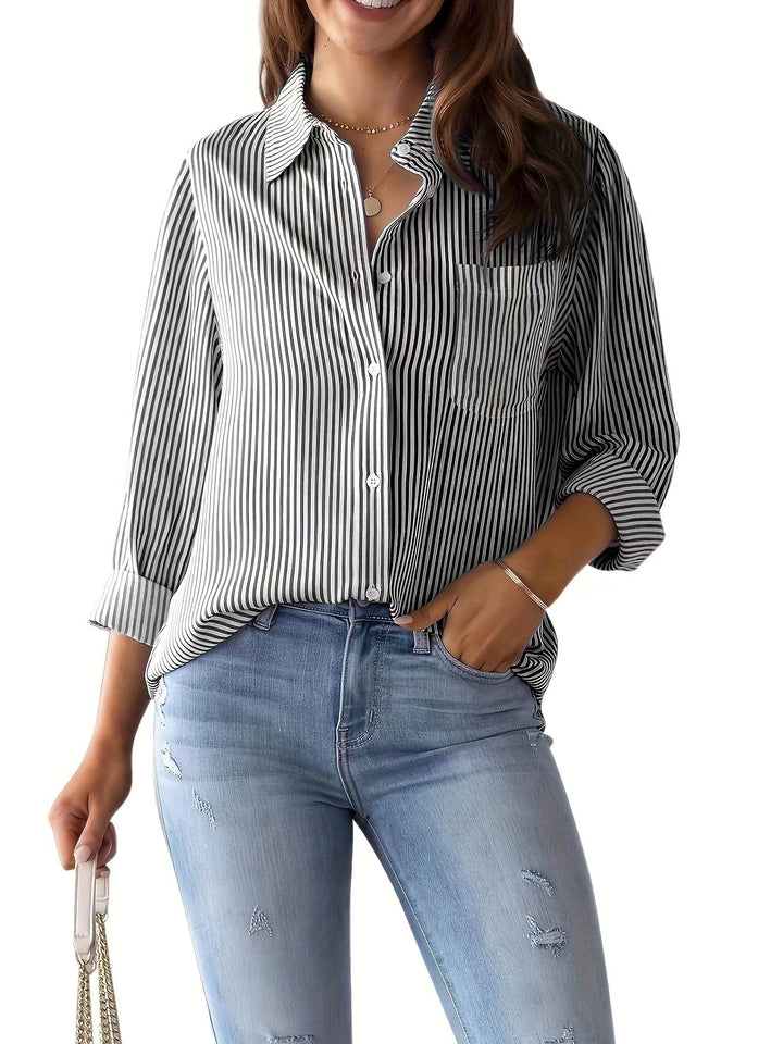 Chemise Rayée Décontractée | Élégance Quotidienne Sans Effort