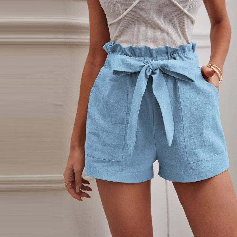 Short taille haute avec nœud | Confort et élégance estivale