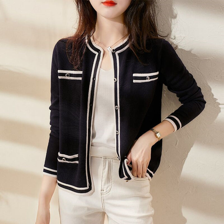 Cardigan chic contrasté | Élégance quotidienne