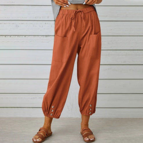 Pantalon ample à boutons bas de jambe | Confort chic pour vos journées détendues