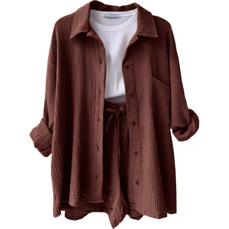 Ensemble chemise longue et short | Confort et style pour les journées détendues