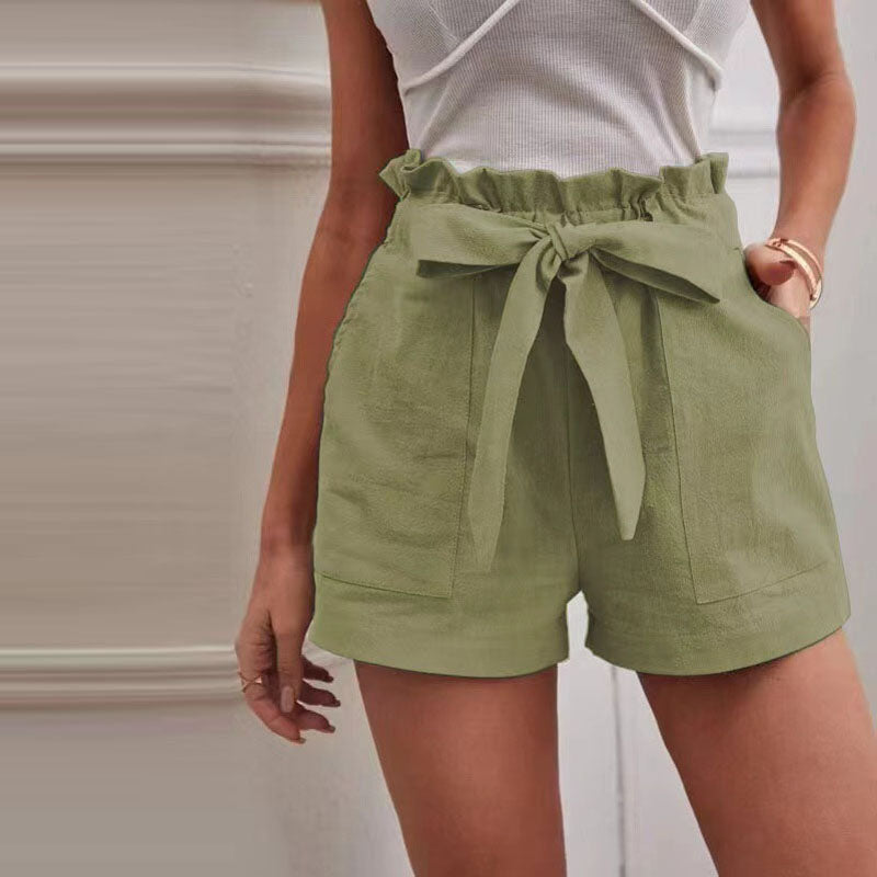 Short taille haute avec nœud | Confort et élégance estivale