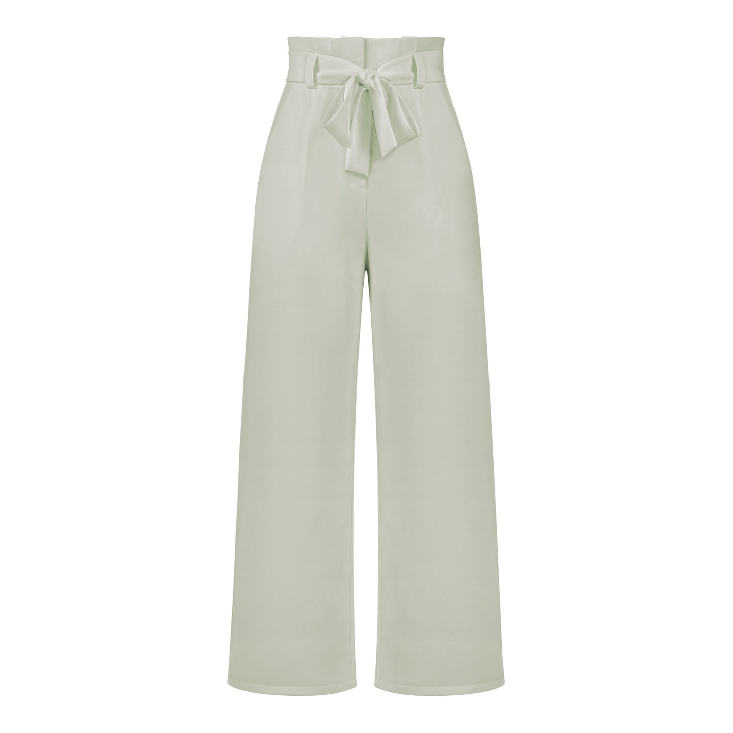 Pantalon large taille haute à nouer | Élégance décontractée au bureau ou en sortie
