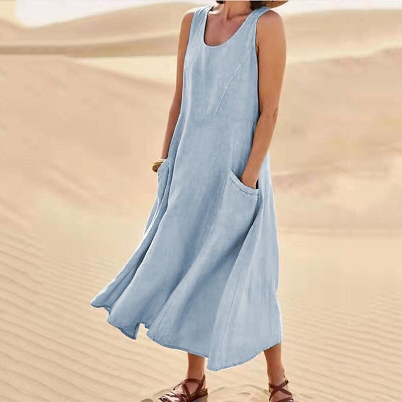 Robe longue sans manches | Liberté de mouvement et style estival