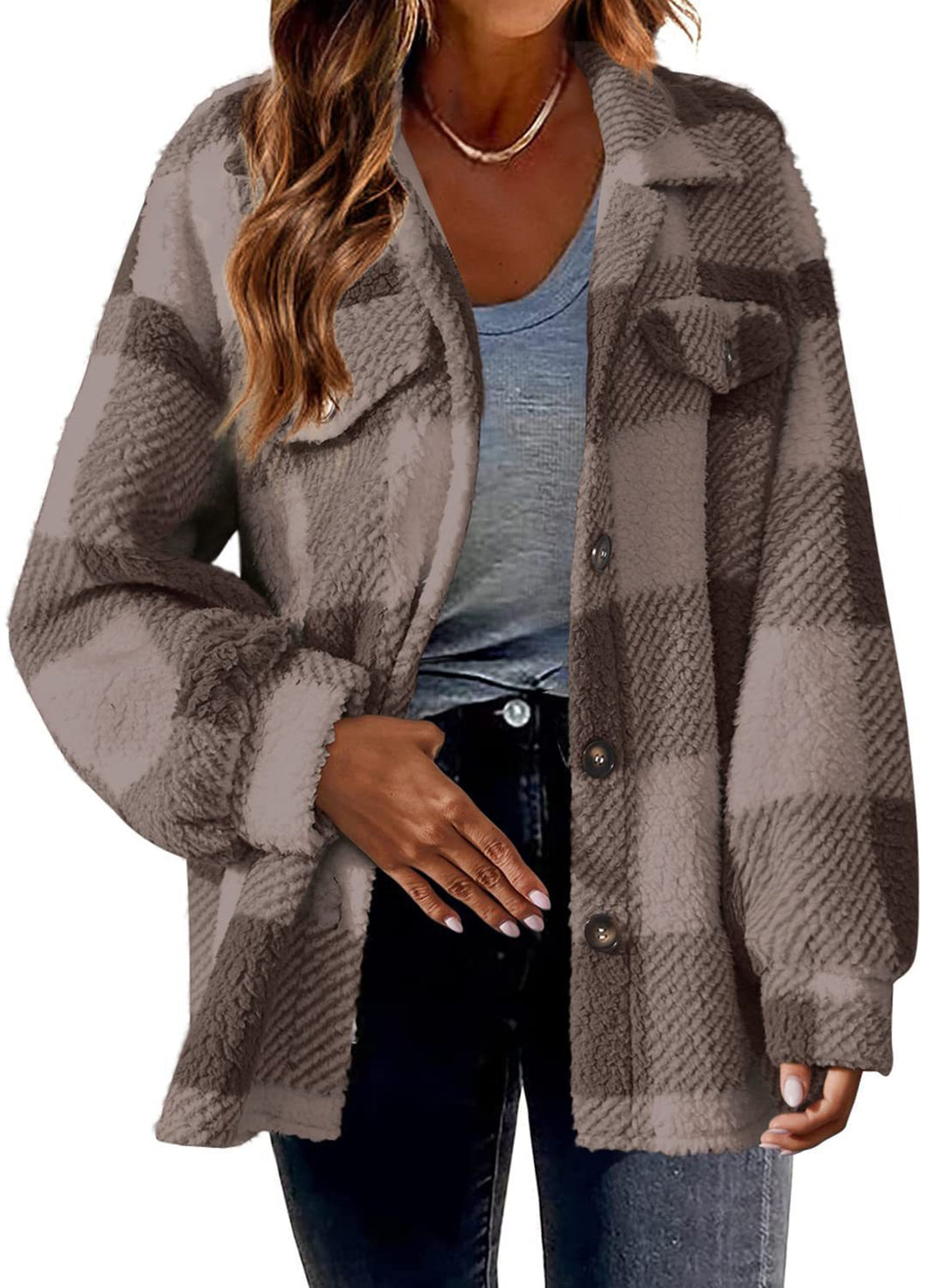 Veste à carreaux épaisse et boutonnée | Style cosy pour les journées fraîches