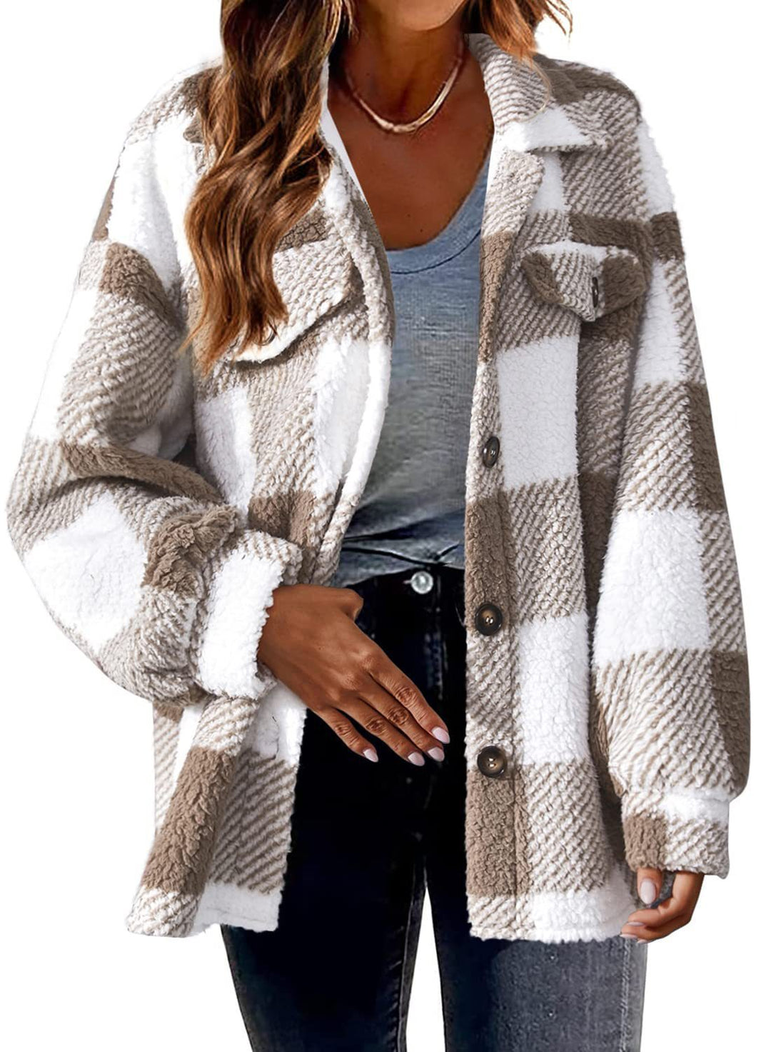 Veste à carreaux épaisse et boutonnée | Style cosy pour les journées fraîches
