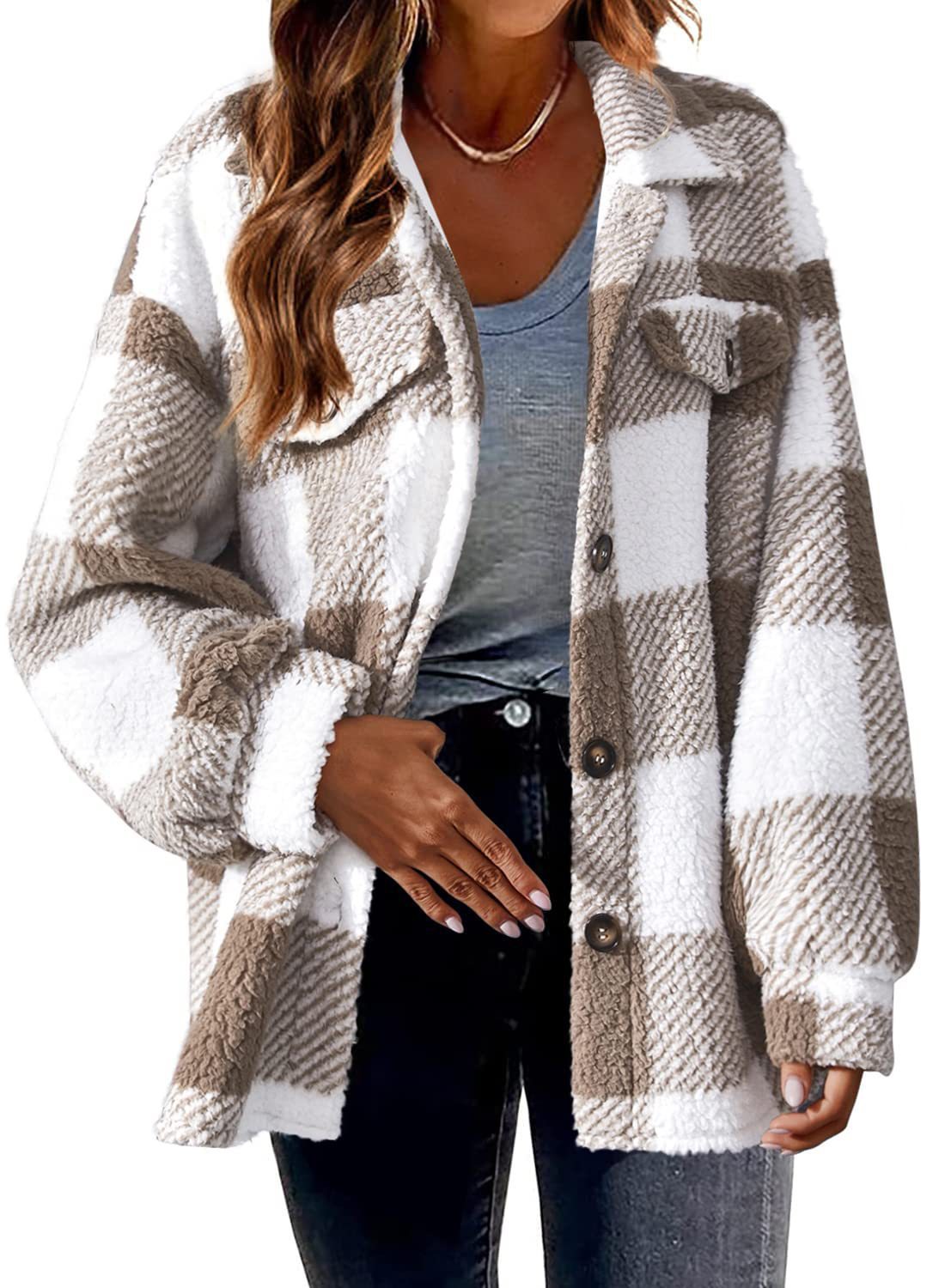 Veste à carreaux épaisse et boutonnée | Style cosy pour les journées fraîches