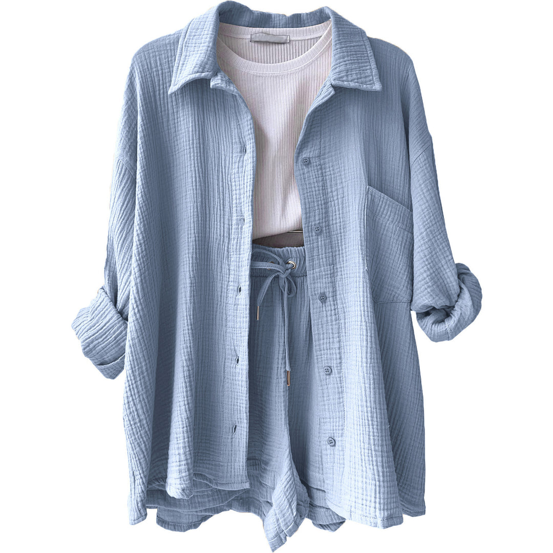 Ensemble chemise longue et short | Confort et style pour les journées détendues