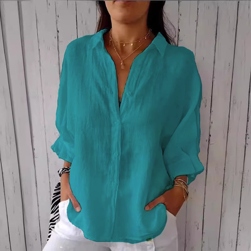 Chemise ample boutonnée | Élégance naturelle au quotidien
