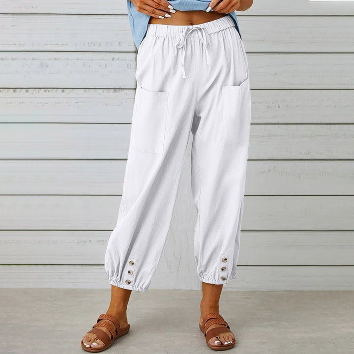 Pantalon ample à boutons bas de jambe | Confort chic pour vos journées détendues