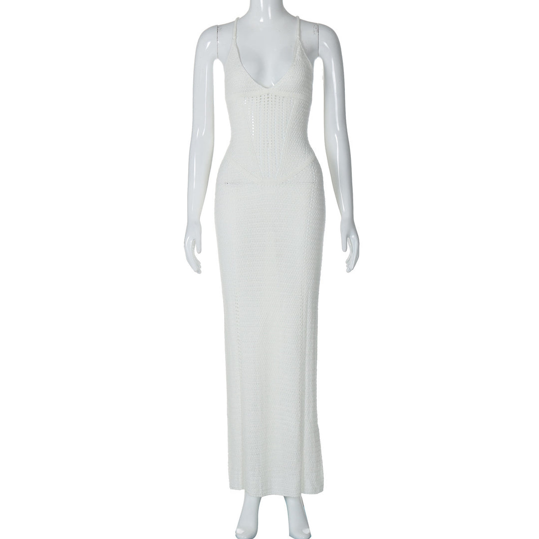 Robe longue crochetée moulante | Parfaite pour événements estivaux sophistiqués