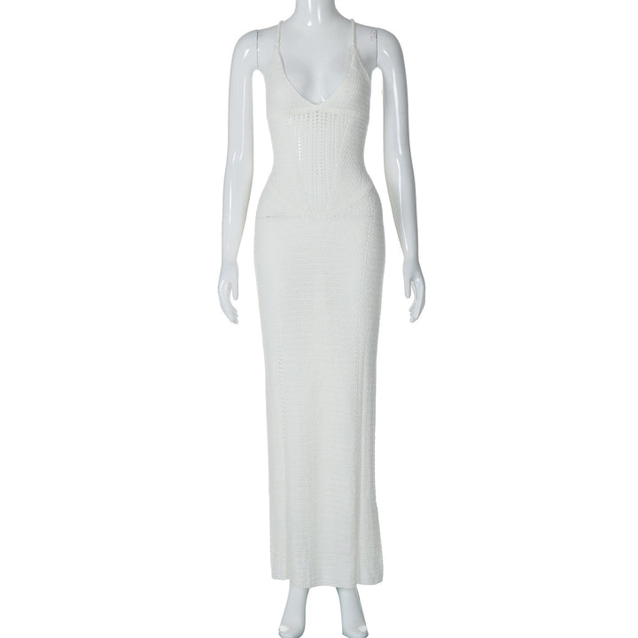 Robe longue crochetée moulante | Parfaite pour événements estivaux sophistiqués