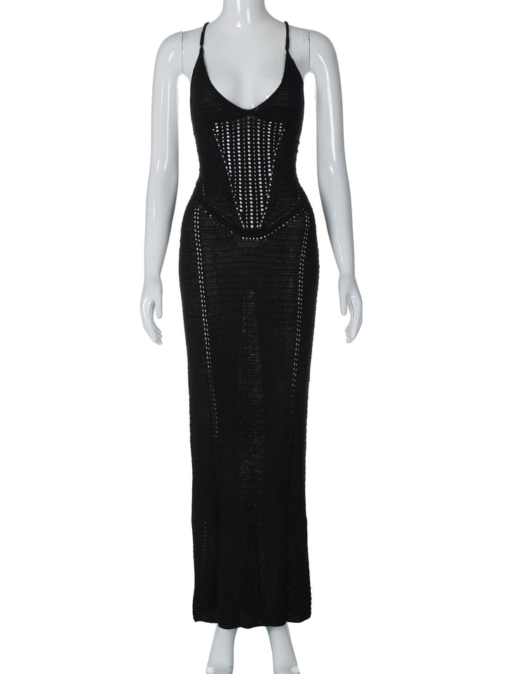 Robe longue crochetée moulante | Parfaite pour événements estivaux sophistiqués
