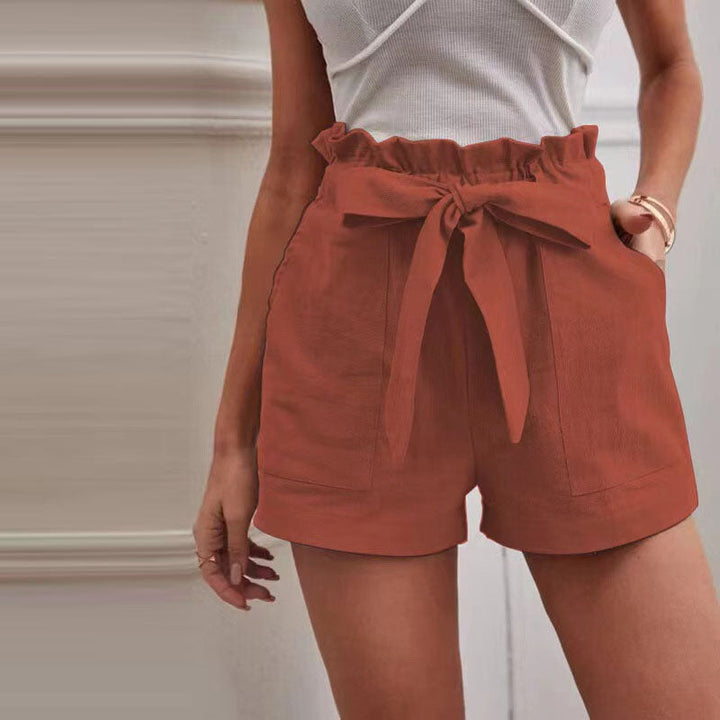 Short taille haute avec nœud | Confort et élégance estivale