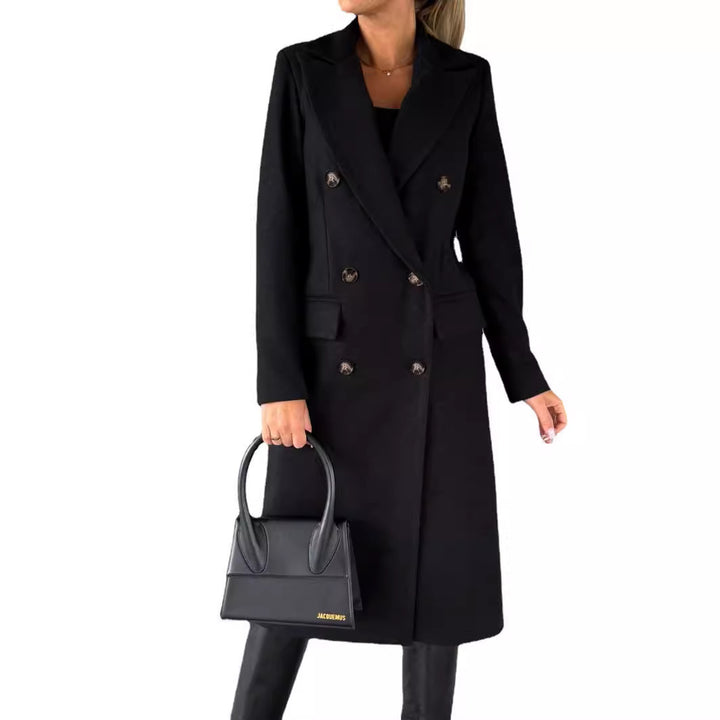 Manteau long croisé à boutons | Élégance structurée pour l’hiver