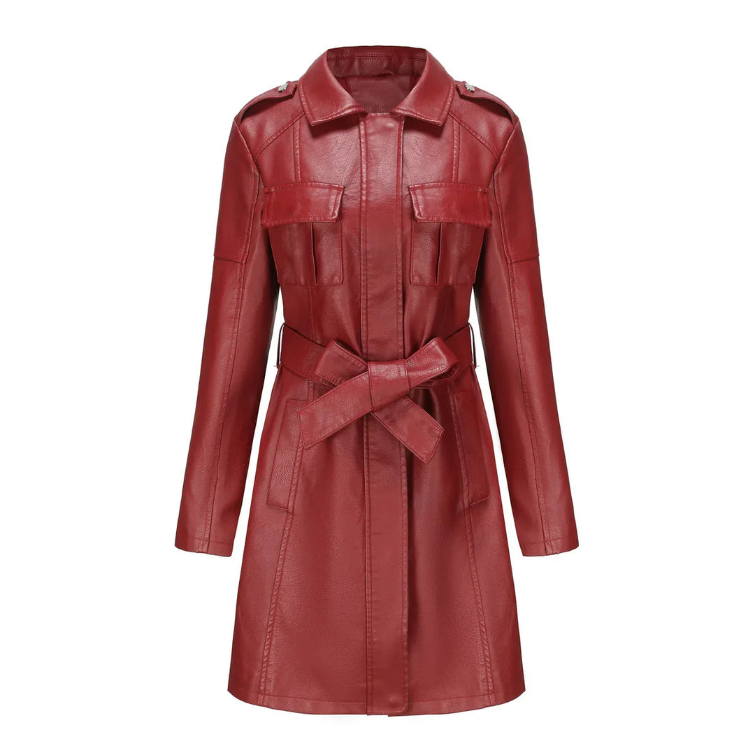 Manteau mi-long effet cuir | Élégance structurée au quotidien